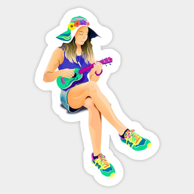 The girl from Saturn by #Bizzartino Sticker by bizzartino